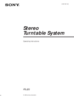 Sony PS-J20 - Owners Manual 